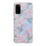 PrintiFy Samsung Galaxy S20 ile Uyumlu Kapak Floral Kırmızı Tasarımlı 1mm Fit Şeffaf Silikon Kılıf