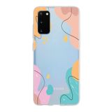 PrintiFy Samsung Galaxy S20 ile Uyumlu Kapak Karışık Renkler Tasarımlı 1mm Fit Şeffaf Silikon Kılıf