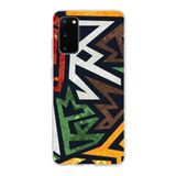 PrintiFy Samsung Galaxy S20 ile Uyumlu Kapak Soyut Grafiti Tasarımlı 1mm Fit Şeffaf Silikon Kılıf