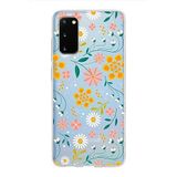 PrintiFy Samsung Galaxy S20 Plus ile Uyumlu Kapak Çiçek Tasarımlı 1mm Fit Şeffaf Silikon Kılıf
