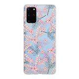 PrintiFy Samsung Galaxy S20 Plus ile Uyumlu Kapak Floral Kırmızı Tasarımlı 1mm Fit Şeffaf Silikon Kılıf