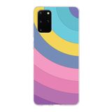 PrintiFy Samsung Galaxy S20 Plus ile Uyumlu Kapak Renk Cümbüşü B Mor Tasarımlı 1mm Fit Şeffaf Silikon Kılıf