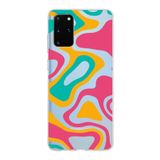 PrintiFy Samsung Galaxy S20 Plus ile Uyumlu Kapak Renkli Desen B Turuncu Tasarımlı 1mm Fit Şeffaf Silikon Kılıf