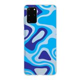 PrintiFy Samsung Galaxy S20 Plus ile Uyumlu Kapak Renkli Desen C Mavi Tasarımlı 1mm Fit Şeffaf Silikon Kılıf