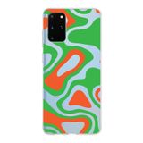 PrintiFy Samsung Galaxy S20 Plus ile Uyumlu Kapak Renkli Desen E Yeşil Tasarımlı 1mm Fit Şeffaf Silikon Kılıf
