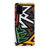 PrintiFy Samsung Galaxy S20 Plus ile Uyumlu Kapak Soyut Grafiti Tasarımlı 1mm Fit Şeffaf Silikon Kılıf