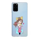 PrintiFy Samsung Galaxy S20 Plus ile Uyumlu Kapak Vespagirl Tasarımlı 1mm Fit Şeffaf Silikon Kılıf