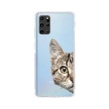 PrintiFy Samsung Galaxy S20 Plus Uyumlu Kamera Korumalı Kapak Catface Tasarımlı Şeffaf Silikon Kılıf