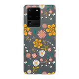 PrintiFy Samsung Galaxy S20 Ultra ile Uyumlu Kapak Çiçek Tasarımlı 1mm Fit Şeffaf Silikon Kılıf