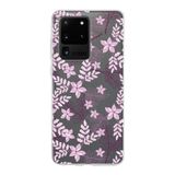 PrintiFy Samsung Galaxy S20 Ultra ile Uyumlu Kapak Floral Pudra Tasarımlı 1mm Fit Şeffaf Silikon Kılıf