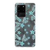 PrintiFy Samsung Galaxy S20 Ultra ile Uyumlu Kapak Floral Su Yeşili Tasarımlı 1mm Fit Şeffaf Silikon Kılıf