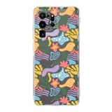 PrintiFy Samsung Galaxy S20 Ultra ile Uyumlu Kapak Memphis Desen - 2 Tasarımlı 1mm Fit Şeffaf Silikon Kılıf