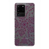 PrintiFy Samsung Galaxy S20 Ultra ile Uyumlu Kapak Nostalji Desen - F Tasarımlı 1mm Fit Şeffaf Silikon Kılıf