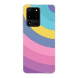 PrintiFy Samsung Galaxy S20 Ultra ile Uyumlu Kapak Renk Cümbüşü B Mor Tasarımlı 1mm Fit Şeffaf Silikon Kılıf