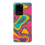 PrintiFy Samsung Galaxy S20 Ultra ile Uyumlu Kapak Renkli Desen B Turuncu Tasarımlı 1mm Fit Şeffaf Silikon Kılıf