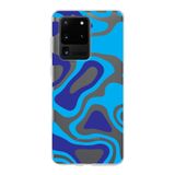 PrintiFy Samsung Galaxy S20 Ultra ile Uyumlu Kapak Renkli Desen C Mavi Tasarımlı 1mm Fit Şeffaf Silikon Kılıf