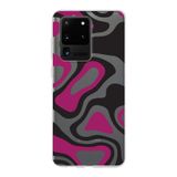 PrintiFy Samsung Galaxy S20 Ultra ile Uyumlu Kapak Renkli Desen D Siyah Tasarımlı 1mm Fit Şeffaf Silikon Kılıf