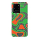 PrintiFy Samsung Galaxy S20 Ultra ile Uyumlu Kapak Renkli Desen E Yeşil Tasarımlı 1mm Fit Şeffaf Silikon Kılıf