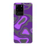 PrintiFy Samsung Galaxy S20 Ultra ile Uyumlu Kapak Renkli Desen F Mor Tasarımlı 1mm Fit Şeffaf Silikon Kılıf