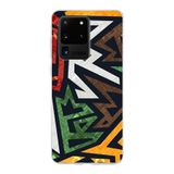 PrintiFy Samsung Galaxy S20 Ultra ile Uyumlu Kapak Soyut Grafiti Tasarımlı 1mm Fit Şeffaf Silikon Kılıf