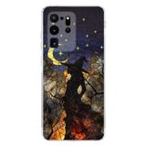 PrintiFy Samsung Galaxy S20 Ultra ile Uyumlu Vitray Cadı Saati Tasarımlı Şeffaf Silikon Kılıf
