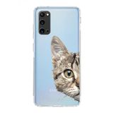 PrintiFy Samsung Galaxy S20 Uyumlu Kamera Korumalı Kapak Catface Tasarımlı Şeffaf Silikon Kılıf