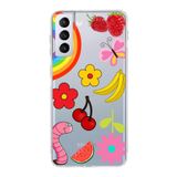 PrintiFy Samsung Galaxy S21 Plus ile Uyumlu 1mm Slim Fit Water Color 5 Baskılı Şeffaf Kılıf