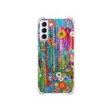 PrintiFy Samsung Galaxy S21 Plus ile Uyumlu Düşlerin Dansı serisi Folklorik Bahçe Tasarımlı Uv Baskılı Köşe Korumalı Antişok Kılıf