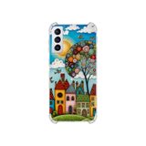 PrintiFy Samsung Galaxy S21 Plus ile Uyumlu Düşlerin Dansı serisi Gökyüzü Şehri Tasarımlı Uv Baskılı Köşe Korumalı Antişok Kılıf
