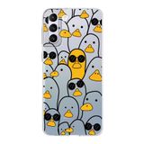 PrintiFy Samsung Galaxy S21 Plus ile Uyumlu Kapak Duck Tasarımlı 1mm Fit Şeffaf Silikon Kılıf