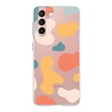 PrintiFy Samsung Galaxy S21 Plus ile Uyumlu Kapak Grunge Tasarımlı 1mm Fit Şeffaf Silikon Kılıf
