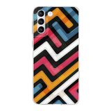 PrintiFy Samsung Galaxy S21 Plus ile Uyumlu Kapak Labirent Grafiti Tasarımlı 1mm Fit Şeffaf Silikon Kılıf