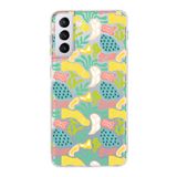 PrintiFy Samsung Galaxy S21 Plus ile Uyumlu Kapak Memphis Desen - 3 Tasarımlı 1mm Fit Şeffaf Silikon Kılıf