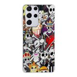 PrintiFy Samsung Galaxy S21 Ultra ile Uyumlu Kapak Anime Tasarımlı 1mm Fit Şeffaf Silikon Kılıf
