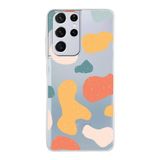 PrintiFy Samsung Galaxy S21 Ultra ile Uyumlu Kapak Grunge Tasarımlı 1mm Fit Şeffaf Silikon Kılıf
