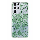 PrintiFy Samsung Galaxy S21 Ultra ile Uyumlu Kapak Nostalji Desen - A Tasarımlı 1mm Fit Şeffaf Silikon Kılıf