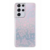 PrintiFy Samsung Galaxy S21 Ultra ile Uyumlu Kapak Nostalji Desen - C Tasarımlı 1mm Fit Şeffaf Silikon Kılıf