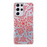 PrintiFy Samsung Galaxy S21 Ultra ile Uyumlu Kapak Nostalji Desen - E Tasarımlı 1mm Fit Şeffaf Silikon Kılıf