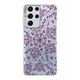 PrintiFy Samsung Galaxy S21 Ultra ile Uyumlu Kapak Nostalji Desen - F Tasarımlı 1mm Fit Şeffaf Silikon Kılıf