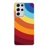PrintiFy Samsung Galaxy S21 Ultra ile Uyumlu Kapak Renk Cümbüşü A Kırmızı Tasarımlı 1mm Fit Şeffaf Silikon Kılıf
