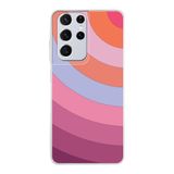 PrintiFy Samsung Galaxy S21 Ultra ile Uyumlu Kapak Renk Cümbüşü F Pembe Tasarımlı 1mm Fit Şeffaf Silikon Kılıf