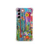 PrintiFy Samsung Galaxy S22 ile Uyumlu Düşlerin Dansı serisi Folklorik Bahçe Tasarımlı Uv Baskılı Köşe Korumalı Antişok Kılıf