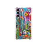 PrintiFy Samsung Galaxy S22 Plus ile Uyumlu Düşlerin Dansı serisi Folklorik Bahçe Tasarımlı Uv Baskılı Köşe Korumalı Antişok Kılıf