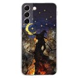 PrintiFy Samsung Galaxy S22 Plus ile Uyumlu Vitray Cadı Saati Tasarımlı Şeffaf Silikon Kılıf