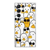 PrintiFy Samsung Galaxy S22 Ultra ile Uyumlu Kapak Duck Tasarımlı 1mm Fit Şeffaf Silikon Kılıf