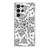 PrintiFy Samsung Galaxy S22 Ultra ile Uyumlu Kapak Nostalji Desen - B Tasarımlı 1mm Fit Şeffaf Silikon Kılıf