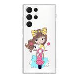 PrintiFy Samsung Galaxy S22 Ultra ile Uyumlu Kapak Vespagirl Tasarımlı 1mm Fit Şeffaf Silikon Kılıf