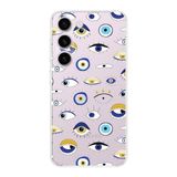 PrintiFy Samsung Galaxy S23 Plus ile Uyumlu 1mm Slim Fit Nazar Boncuğu 2 Baskılı Şeffaf Kılıf
