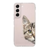PrintiFy Samsung Galaxy S23 Plus ile Uyumlu Kapak Catface Tasarımlı 1mm Fit Şeffaf Silikon Kılıf
