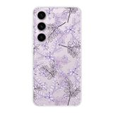 PrintiFy Samsung Galaxy S23 Plus ile Uyumlu Kapak Floral Lila Tasarımlı 1mm Fit Şeffaf Silikon Kılıf